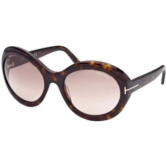 NEW TOM FORD SUNGLASSES HAVANA WOMEN OVAL EYEWEAR - Picture 1 of 3